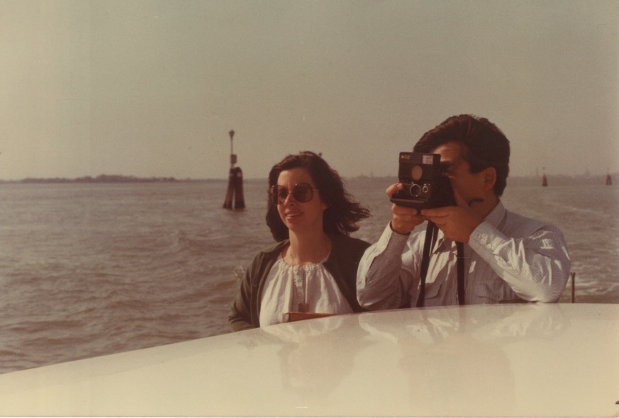 Arakawa and Madeline on a boat in Venice